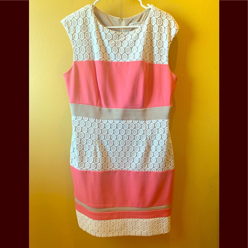 Formal Lace Color Block Dress